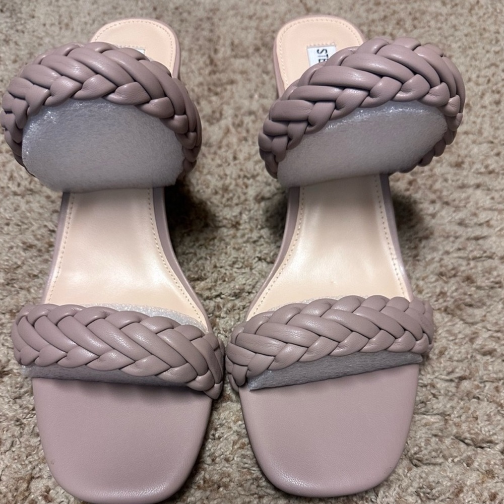 Steve Madden Infused Braided Strap Heels - Taupe-11
